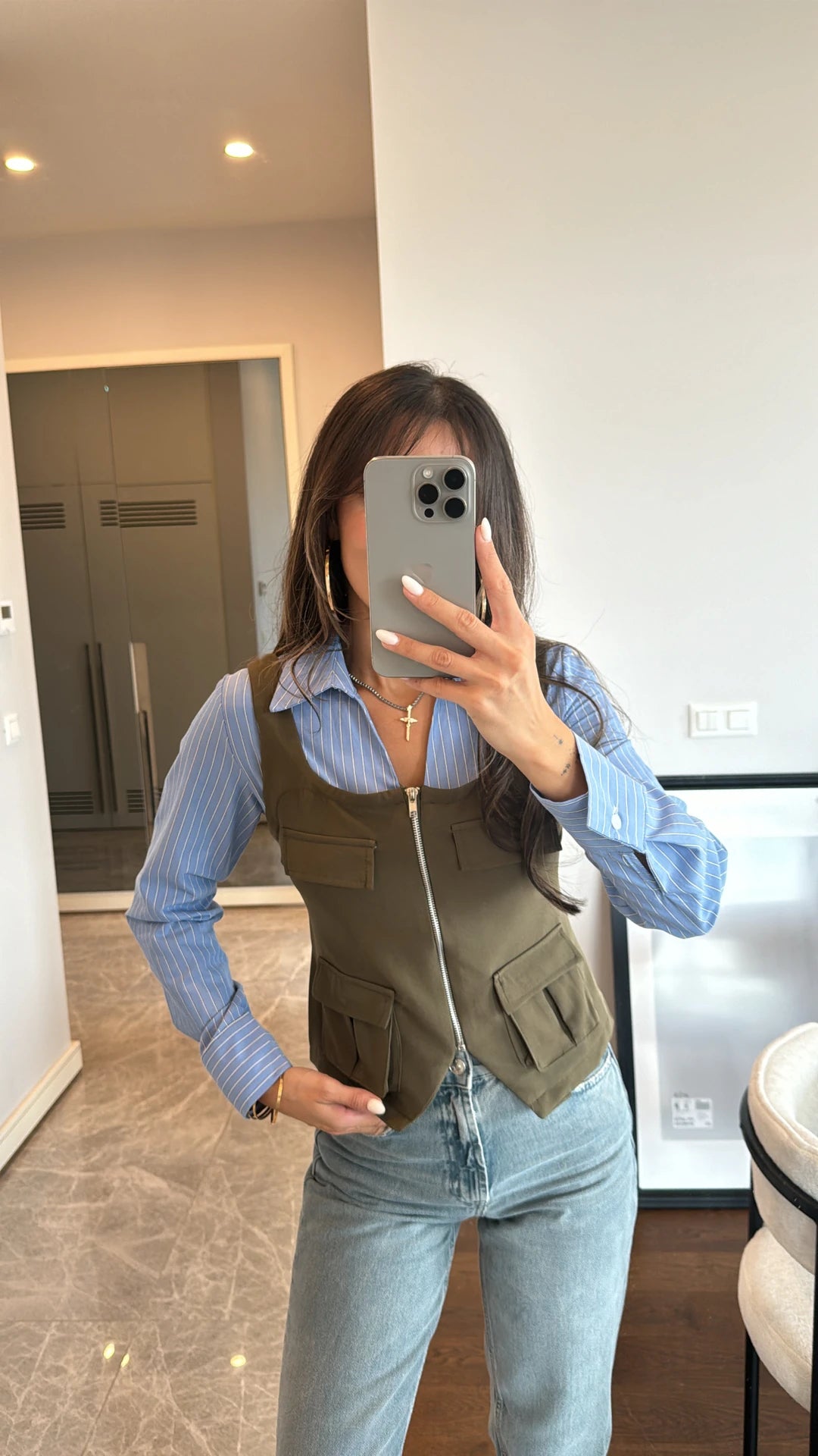 Shirt with attached vest