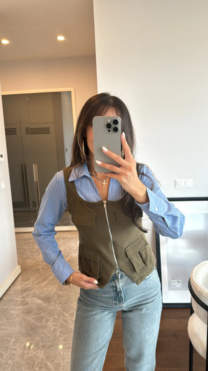 Shirt with attached vest
