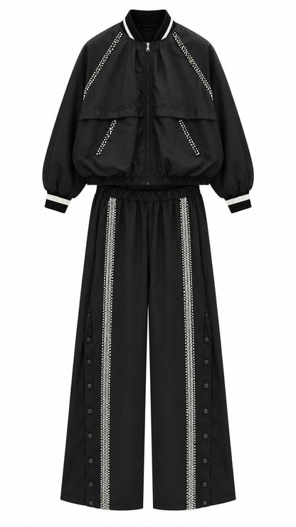 Pearl-Detailed parachute fabric Luxury Brand model Equivalent Set