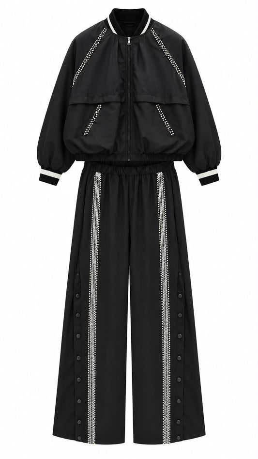Pearl-Detailed parachute fabric Luxury Brand model Equivalent Set