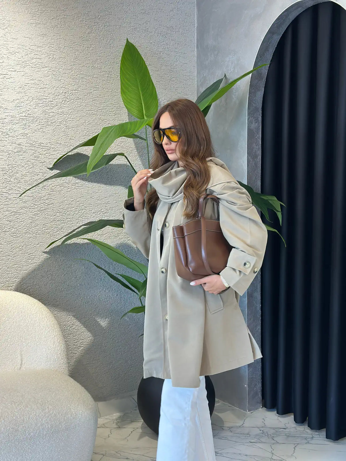 Massimo dutti trenchcoat with removable scarf