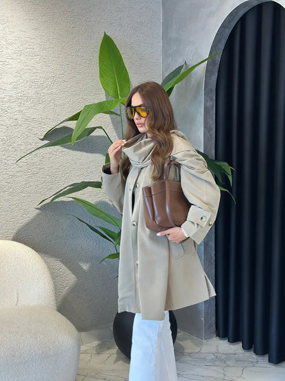Massimo dutti trenchcoat with removable scarf