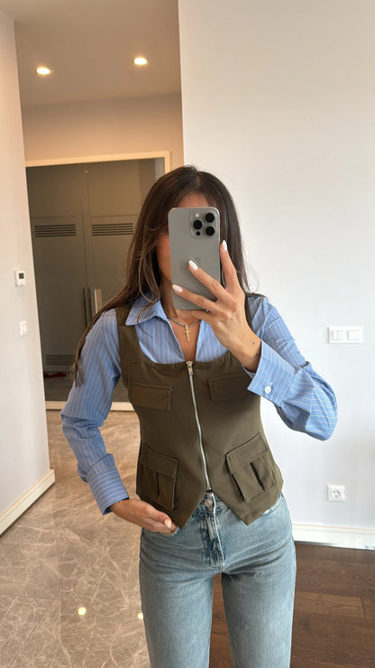 Shirt with attached vest