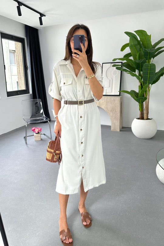 Tencel short sleeve dress