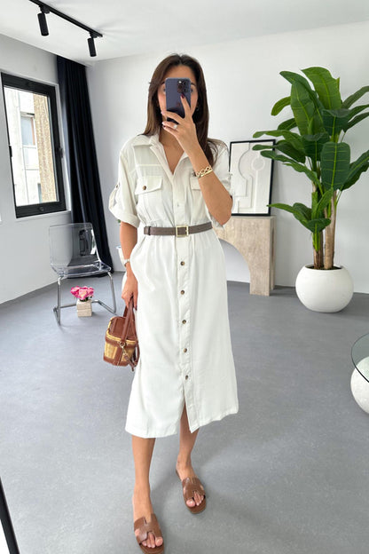 Tencel short sleeve dress