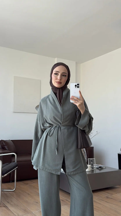 Linen kimono set