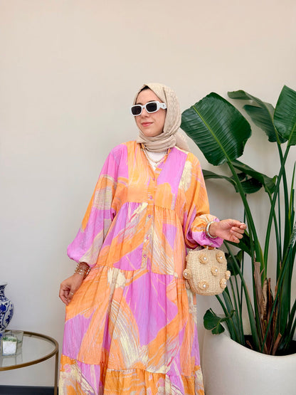 Printed boheme dress