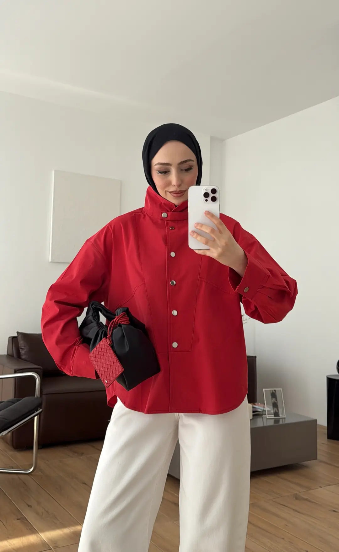 Botwing Snap Button Shirt RED