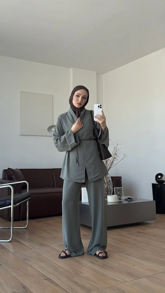 Linen kimono set