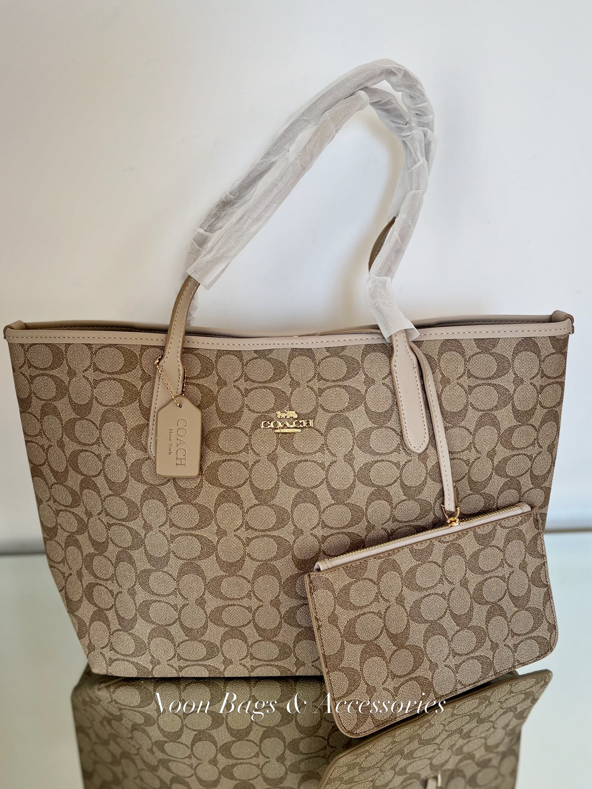 Coach large tote with wallet