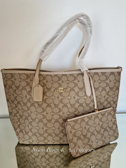 Coach large tote with wallet
