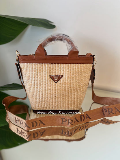 Prada straw tote bag