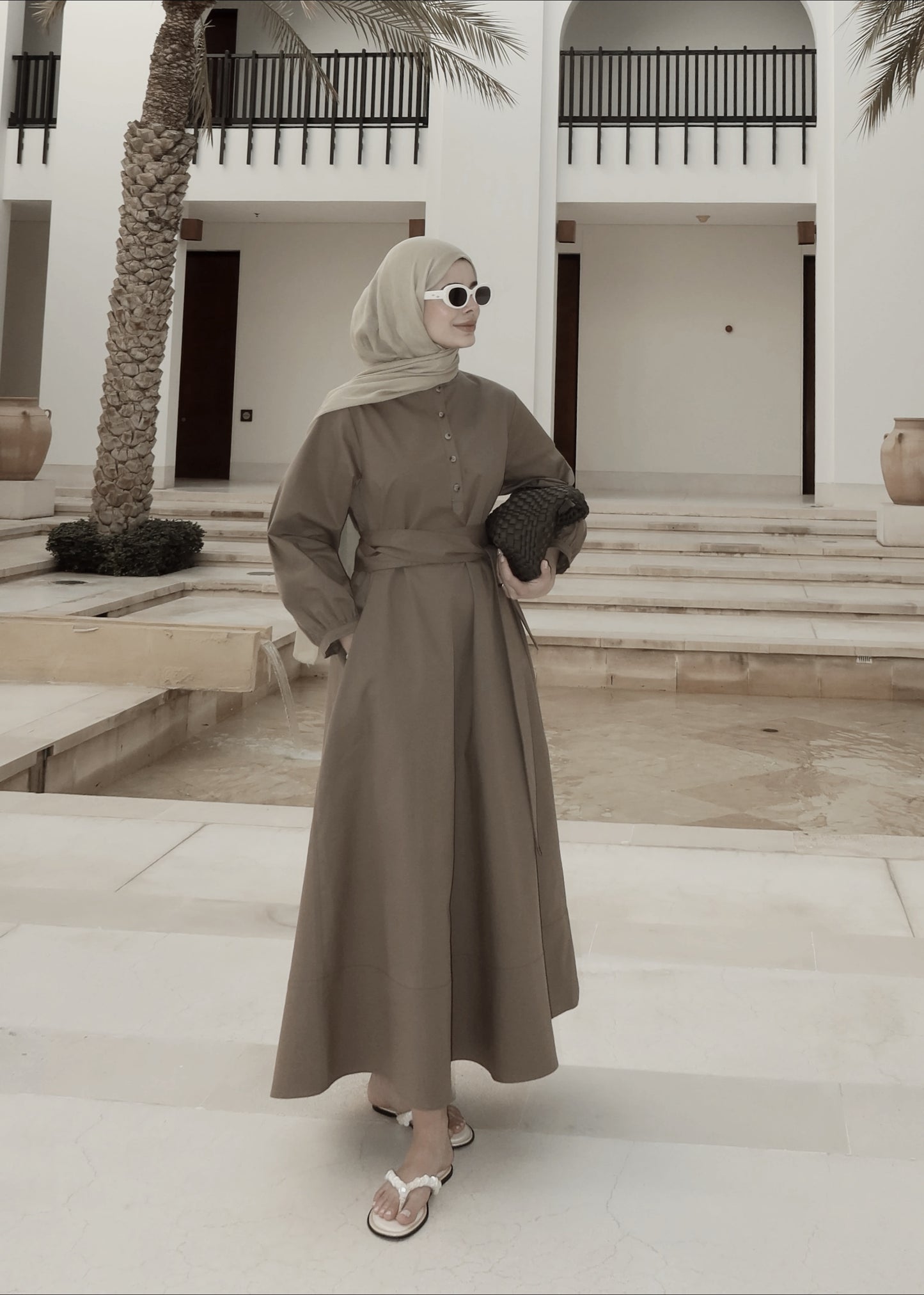 Belted buttoned dress