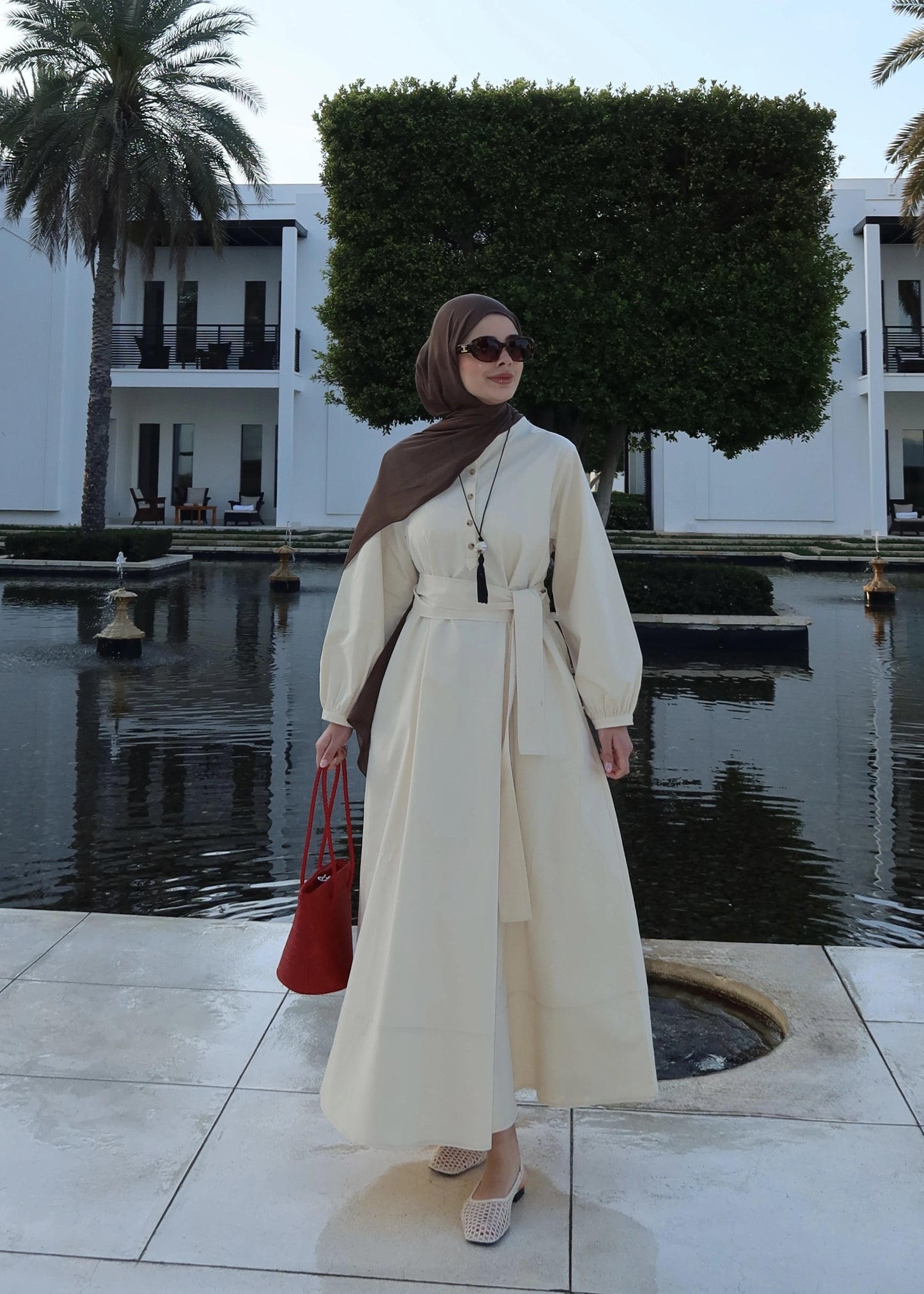 Belted buttoned dress