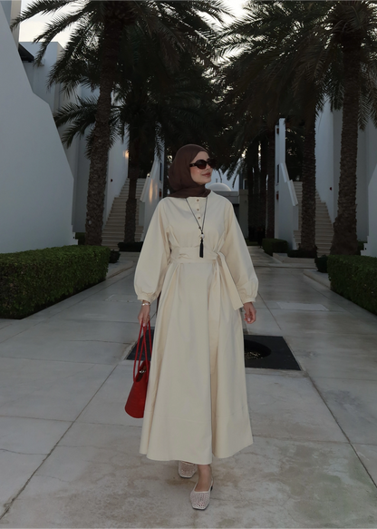Belted buttoned dress