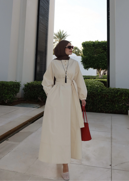 Belted buttoned dress
