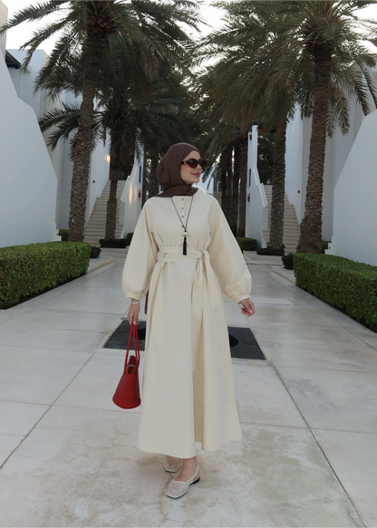 Belted buttoned dress