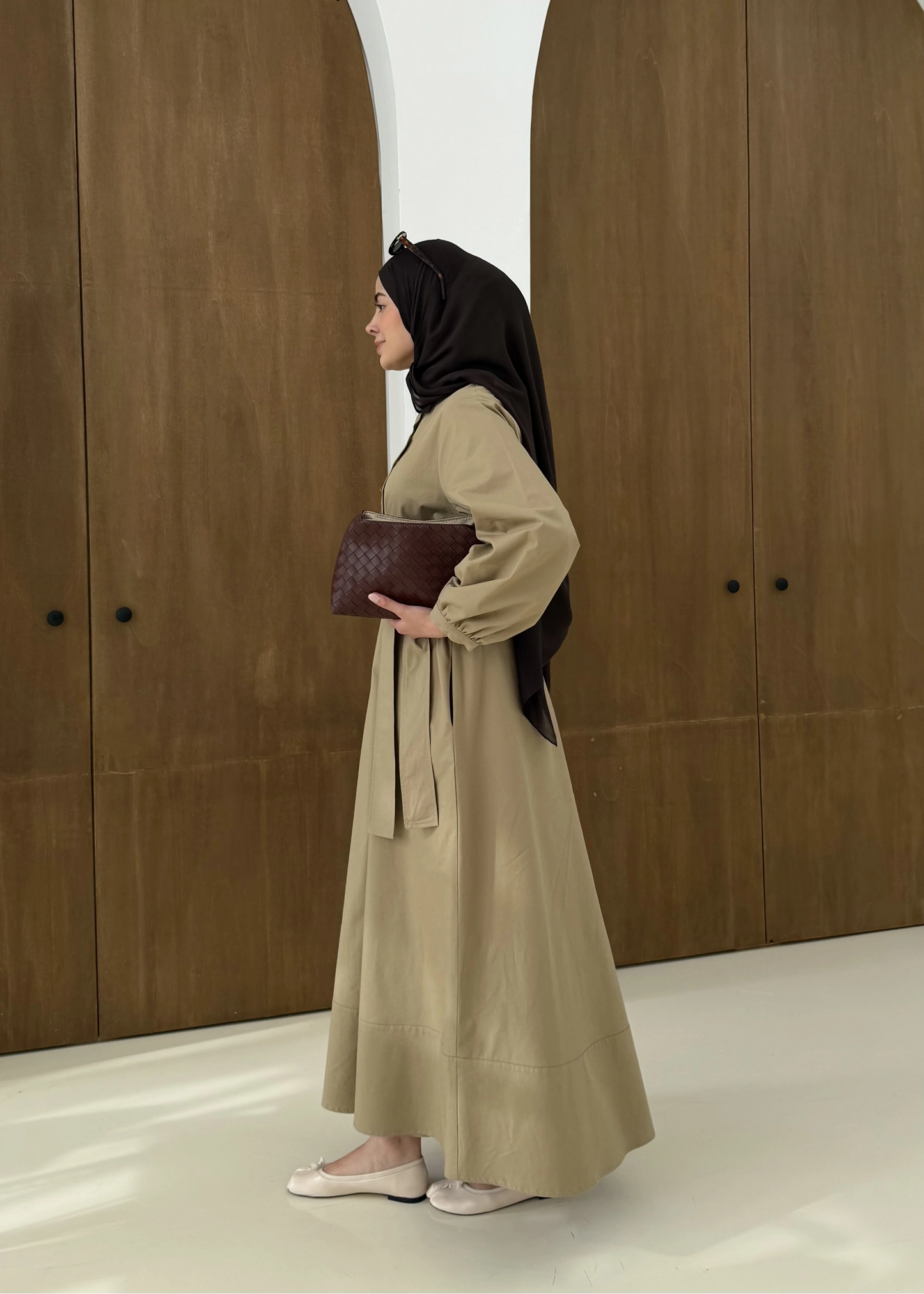 Belted buttoned dress