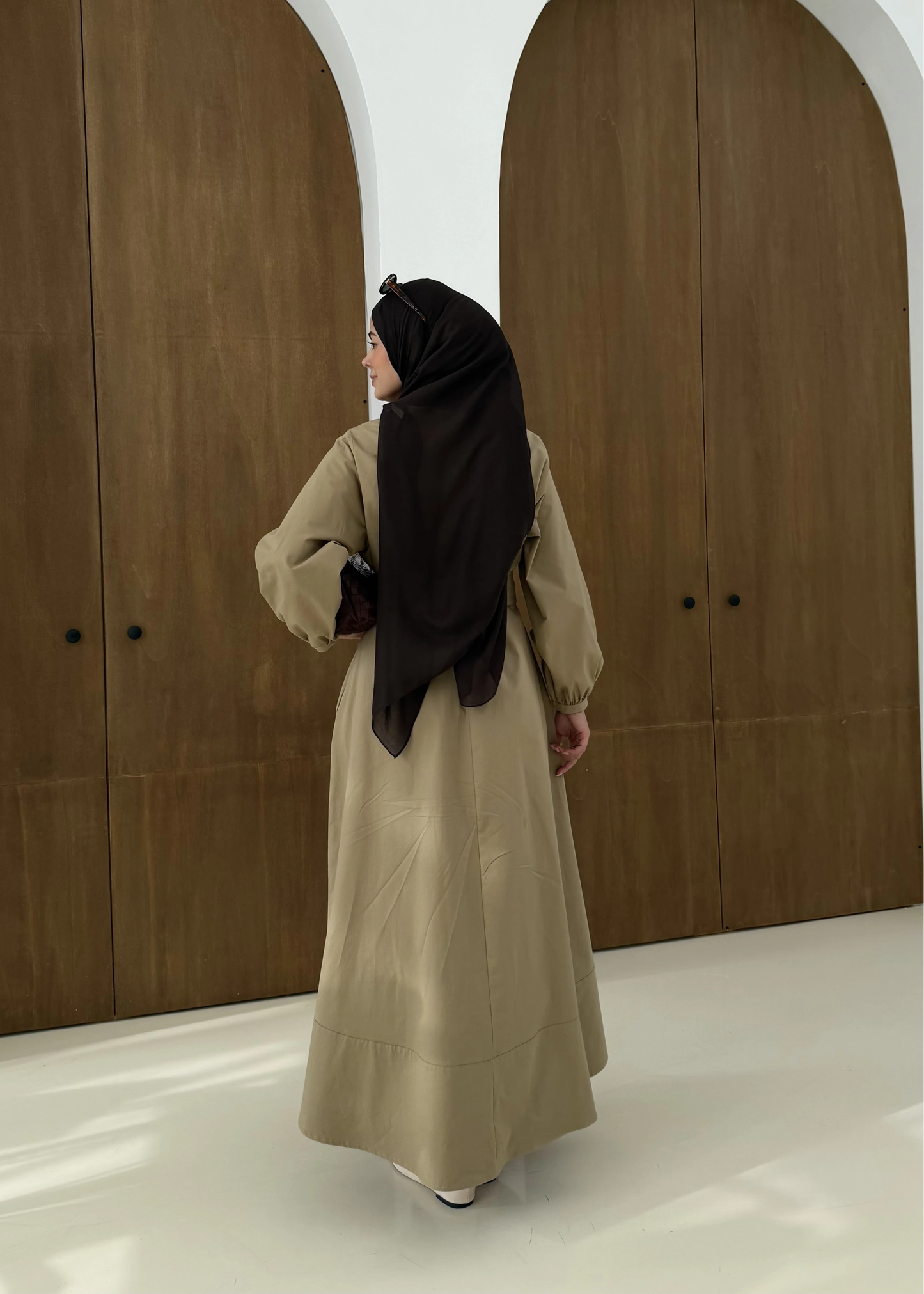 Belted buttoned dress