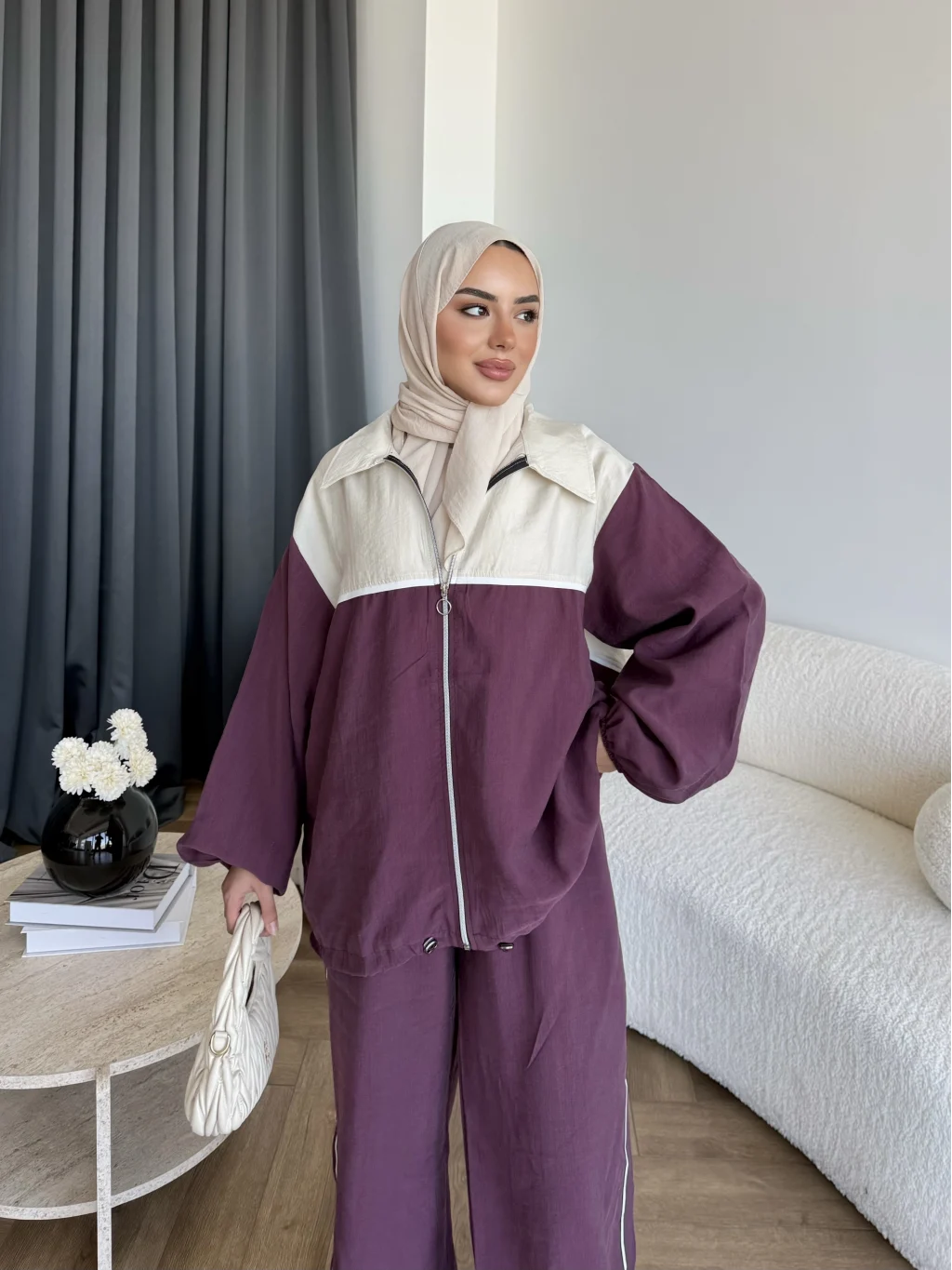 Contrast modal fabric tracksuit