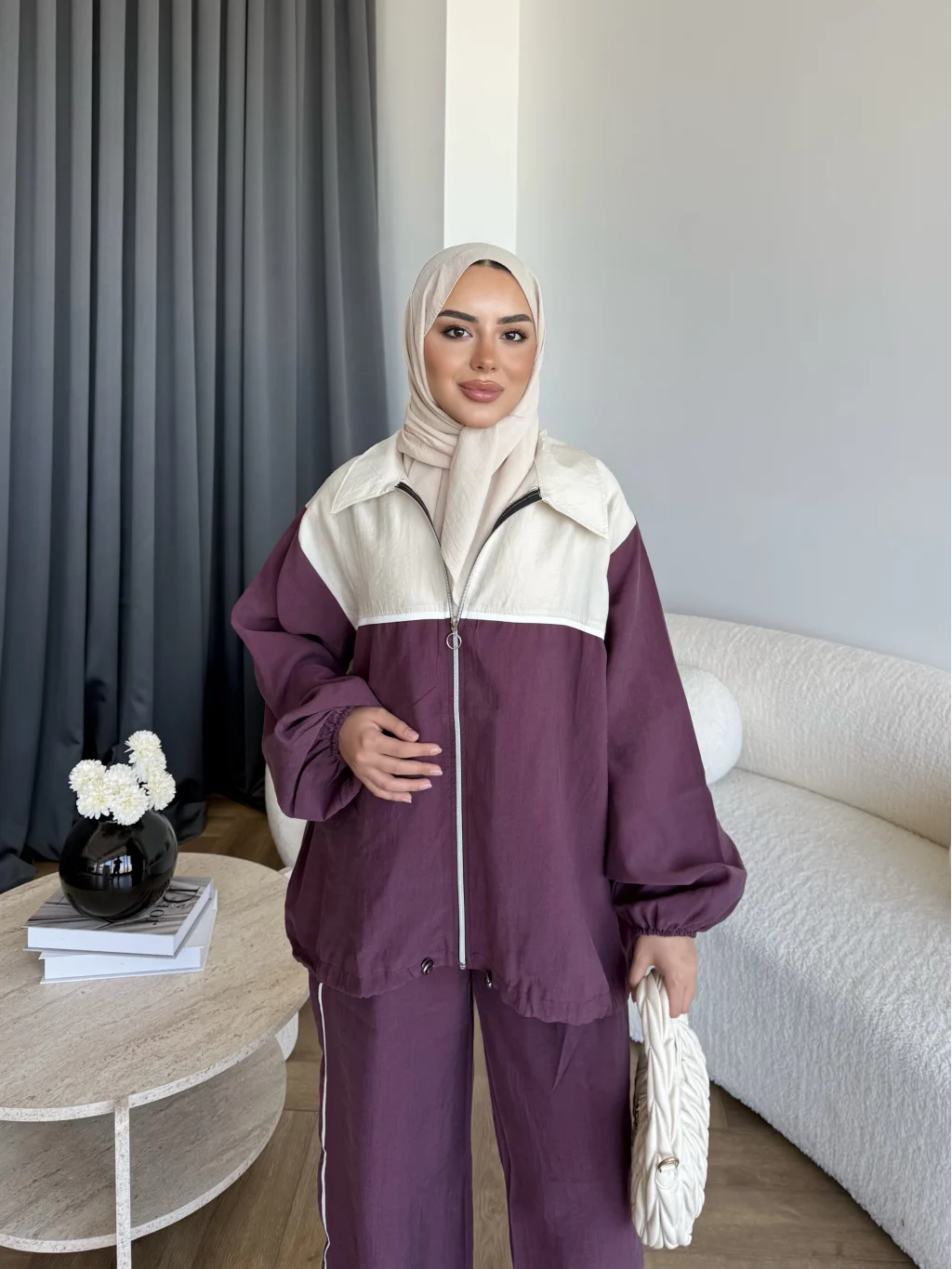 Contrast modal fabric tracksuit