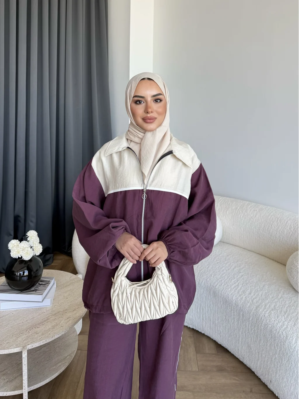 Contrast modal fabric tracksuit
