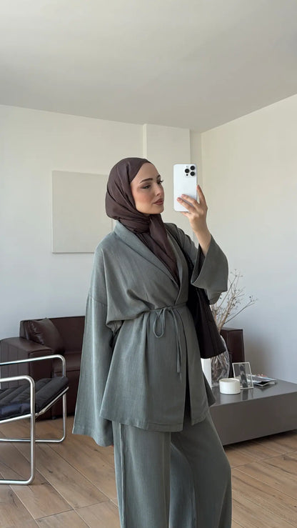 Linen kimono set
