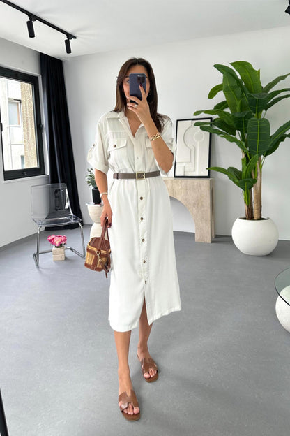 Tencel short sleeve dress