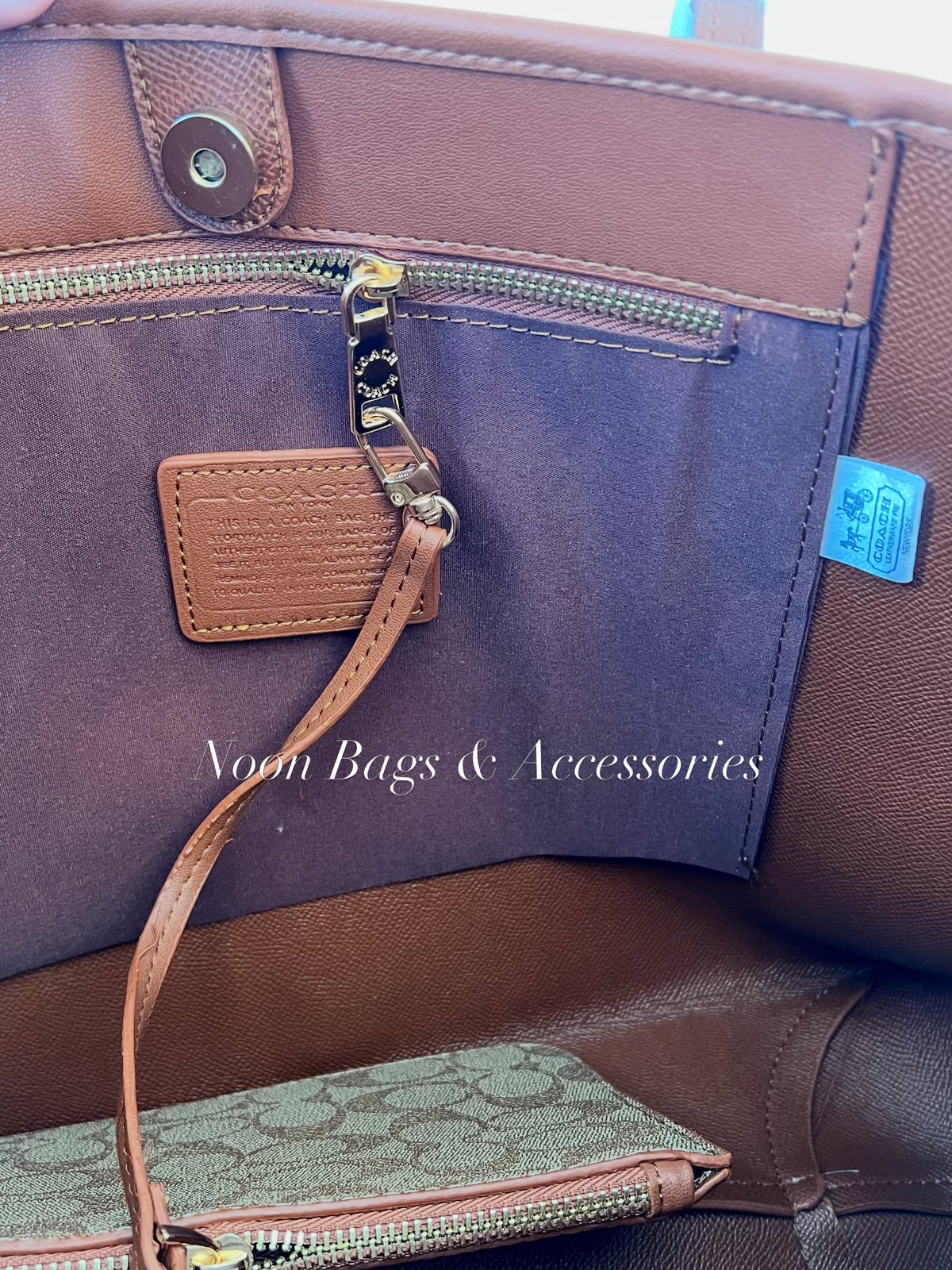 Coach large tote with wallet