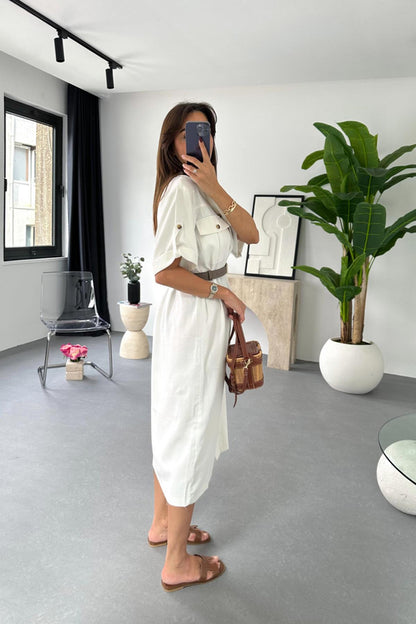 Tencel short sleeve dress
