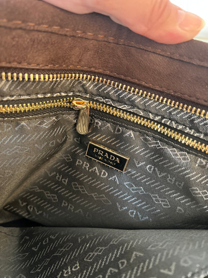 Prada suede tote bag