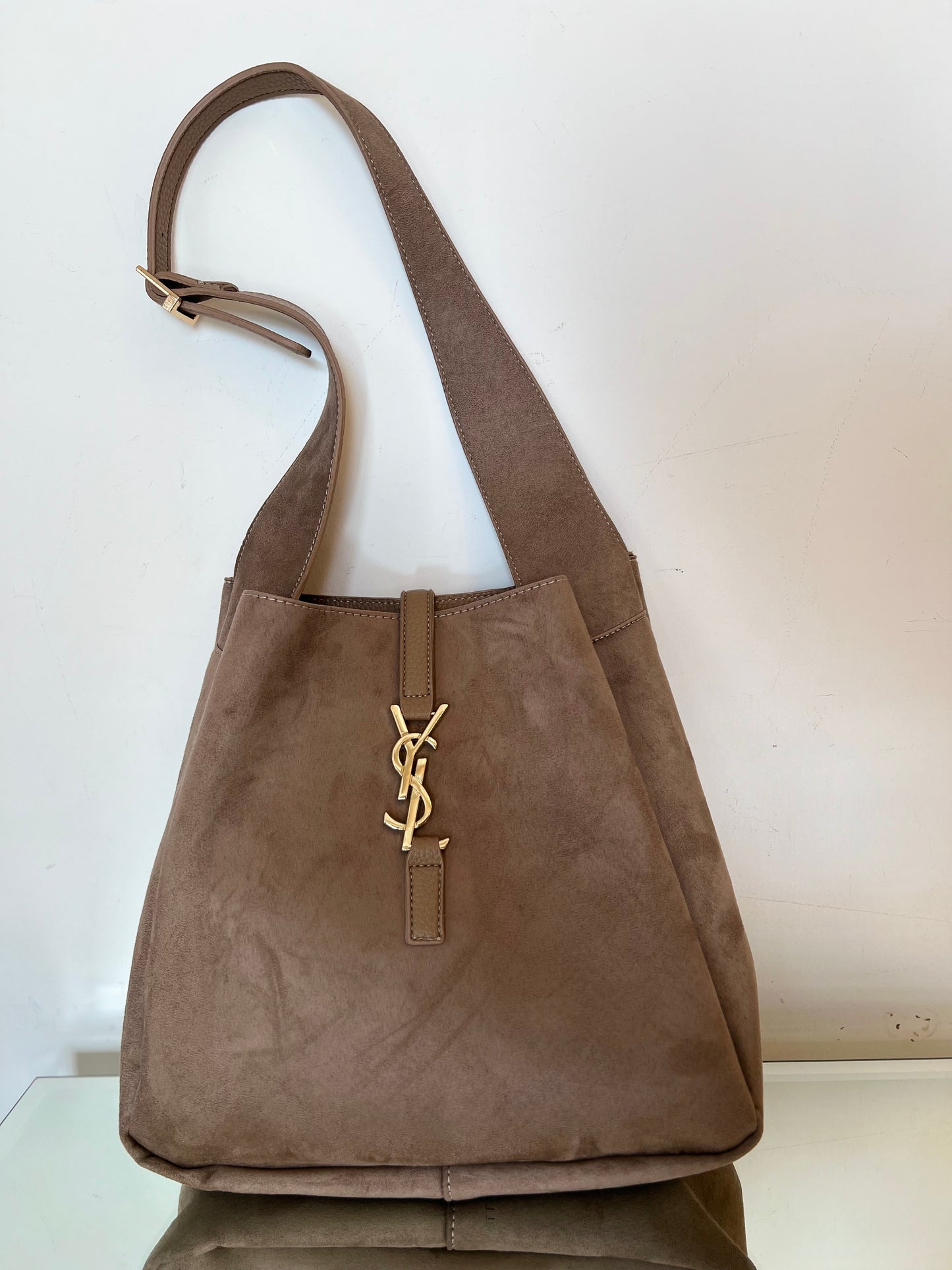 Ysl suede tote bag 2 in 1