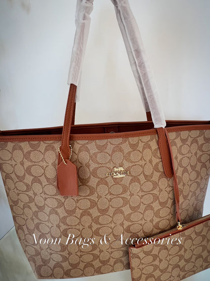Coach large tote with wallet