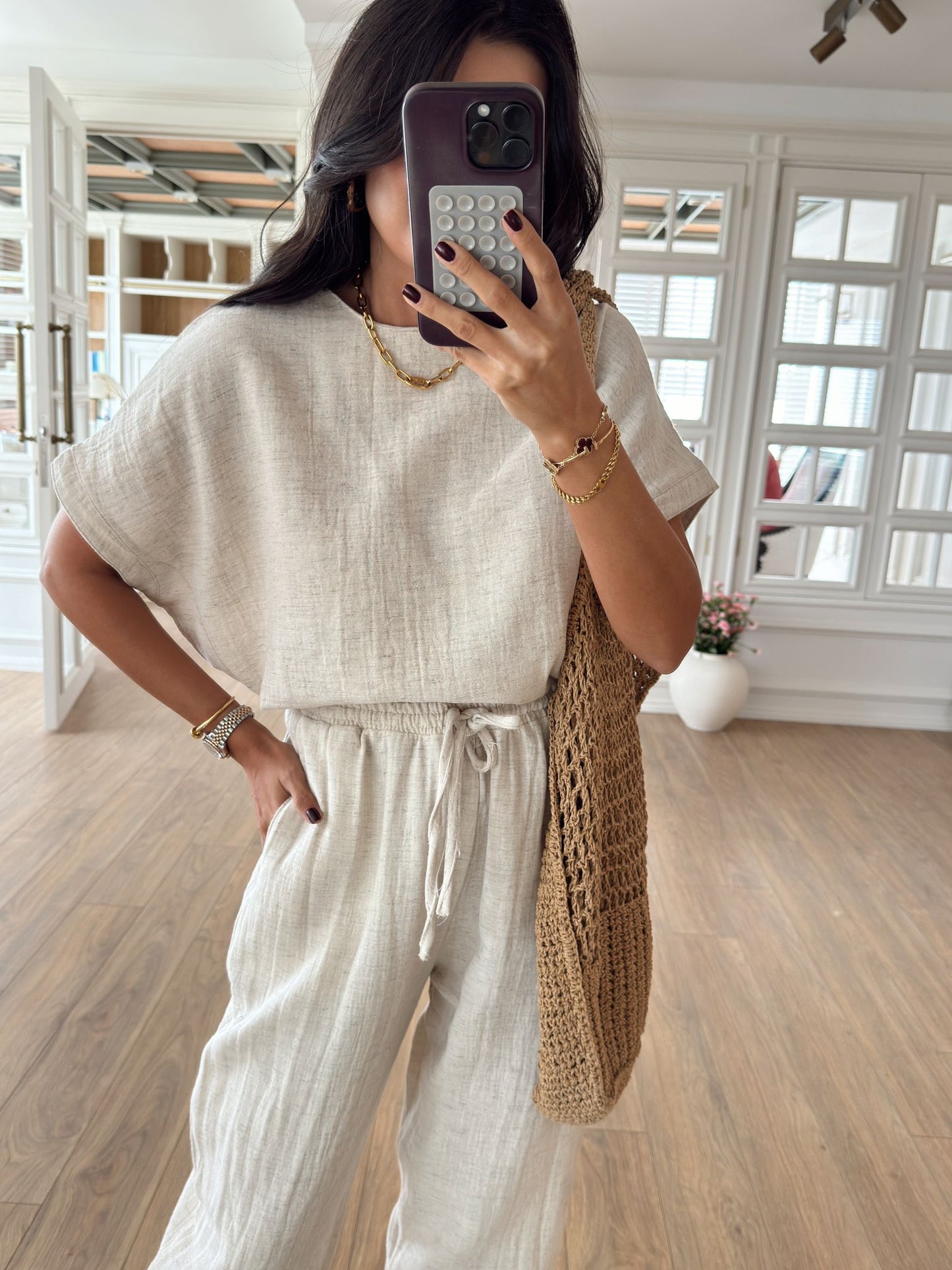Short sleeve muslin co-ord set