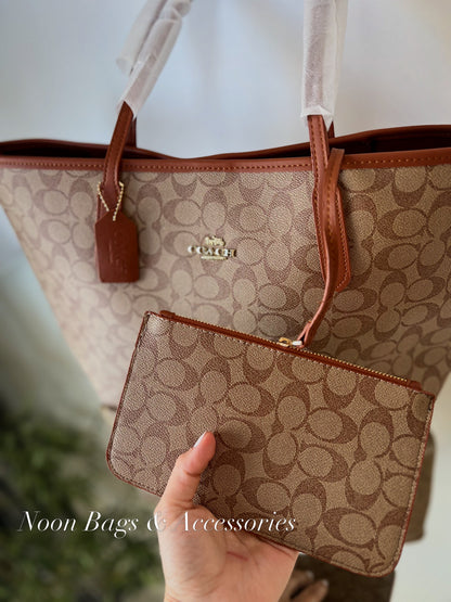 Coach large tote with wallet