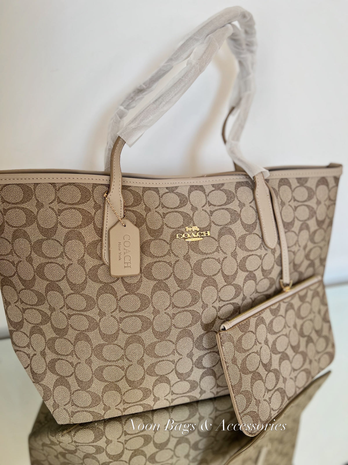Coach large tote with wallet