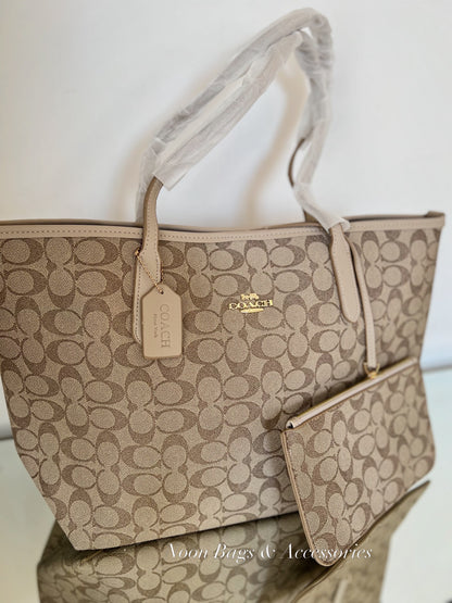 Coach large tote with wallet