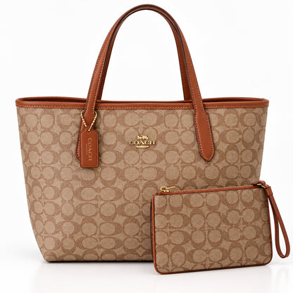 Coach large tote with wallet