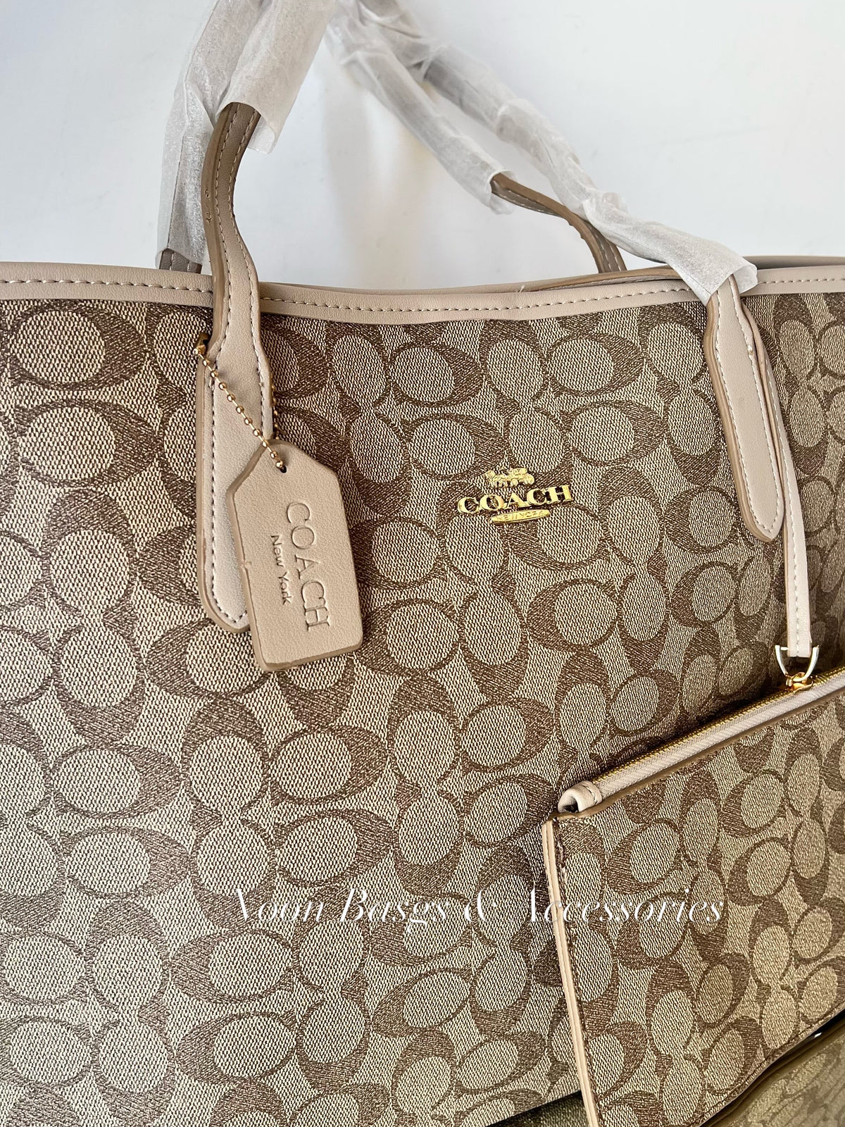 Coach large tote with wallet