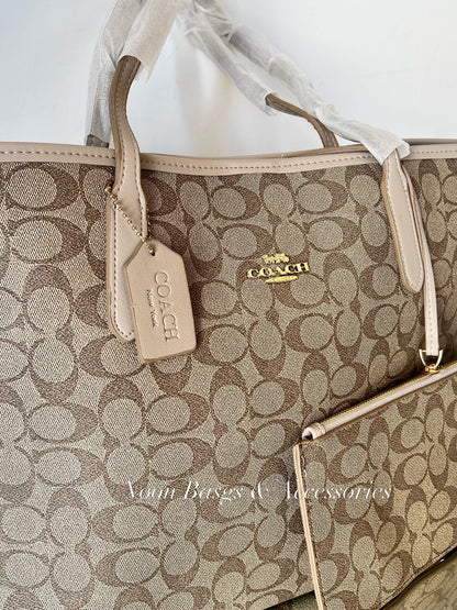 Coach large tote with wallet