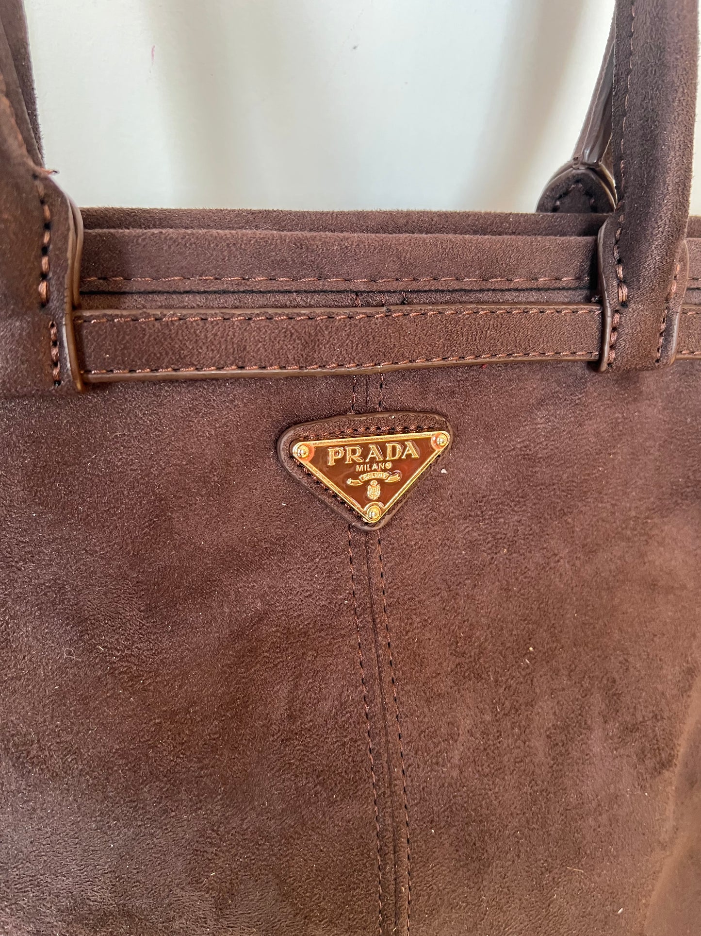 Prada suede tote bag