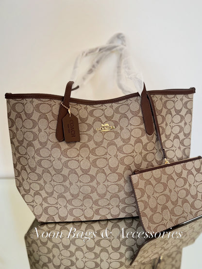 Coach large tote with wallet
