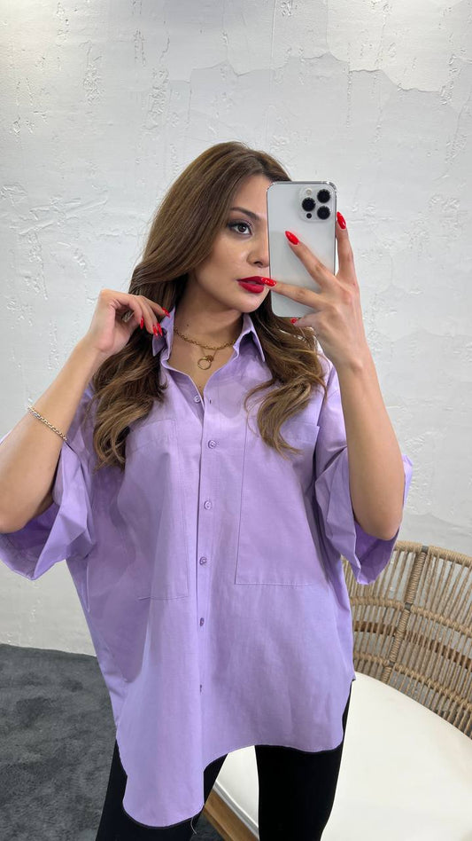 Oversized short sleeve shirt