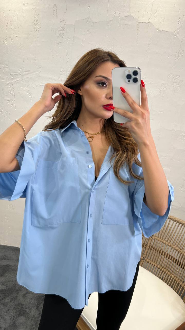 Oversized short sleeve shirt