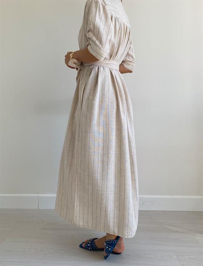 Linen striped dress