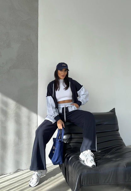 Two-Piece French cotton contrast tracksuit