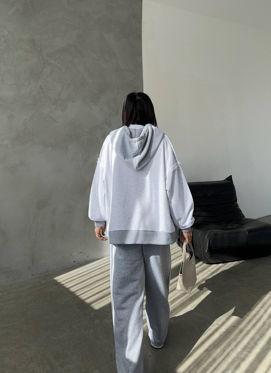 Two-Piece French cotton contrast tracksuit