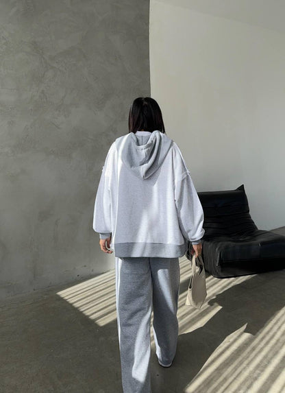 Two-Piece French cotton contrast tracksuit