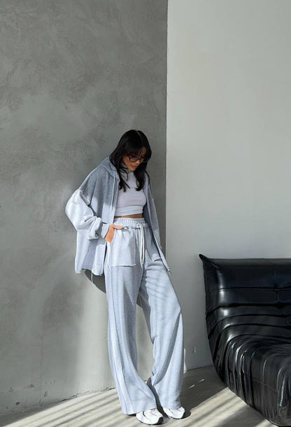 Two-Piece French cotton contrast tracksuit