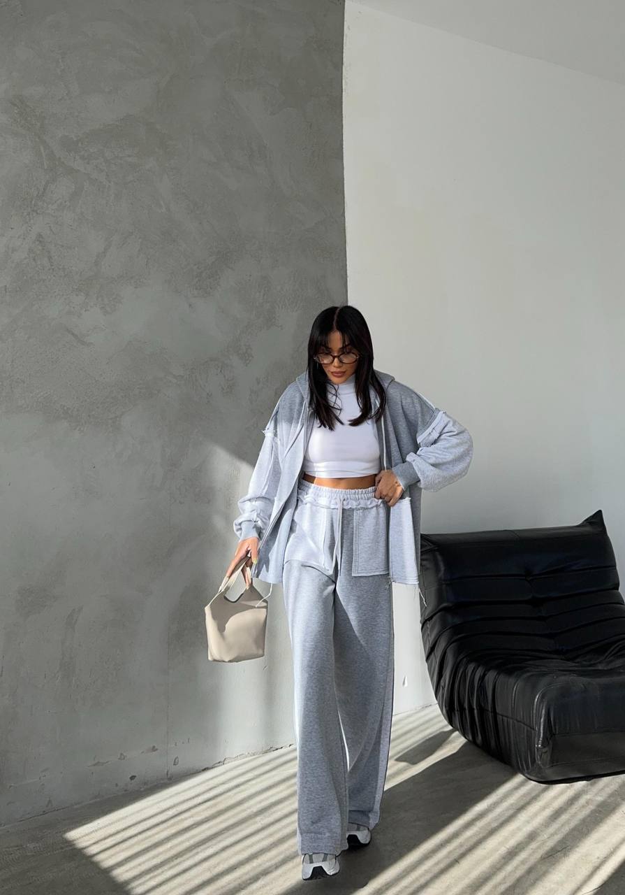Two-Piece French cotton contrast tracksuit
